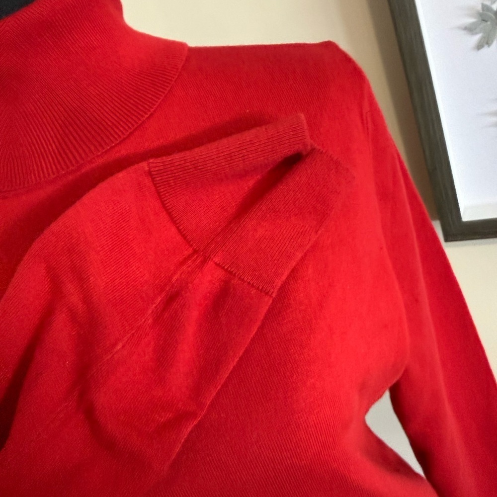 Talbots Red Knit Turtleneck Sweater - Picture 6 of 8